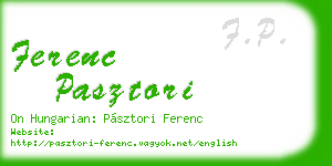 ferenc pasztori business card