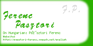 ferenc pasztori business card